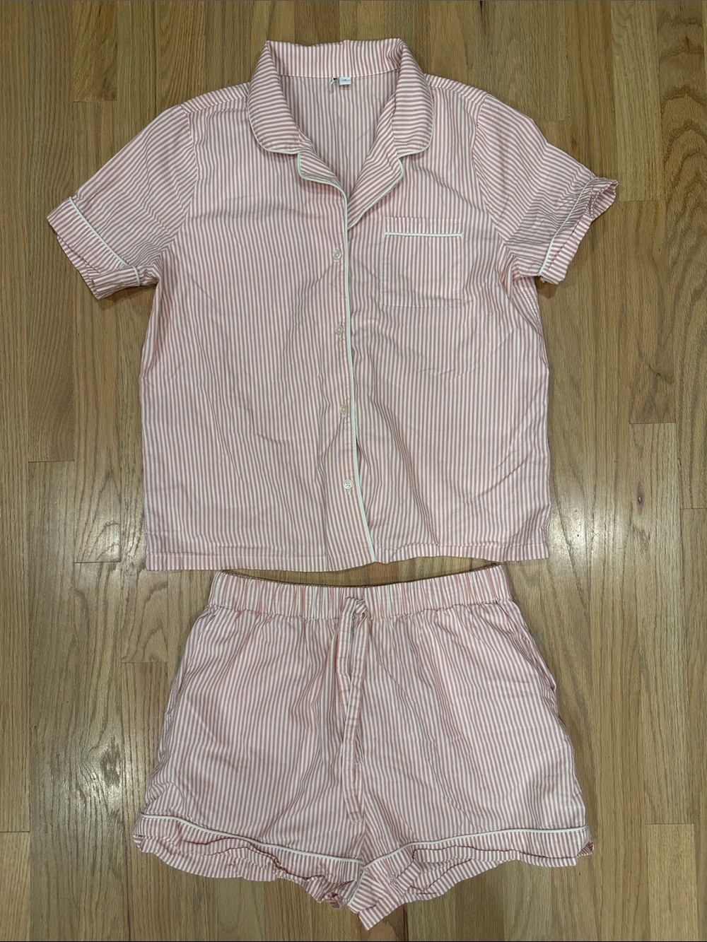 Nordstrom 100% Cotton Striped Women’s
PJ’s Set Pink/Red White Button Front  S